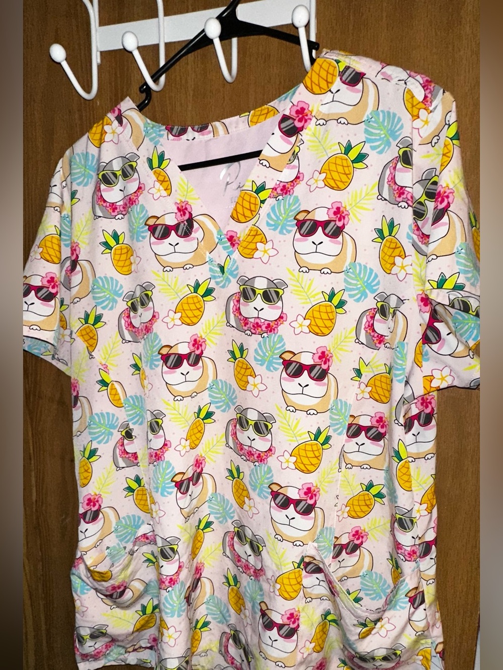 SOLD - Guinea Pig Scrub Top XL